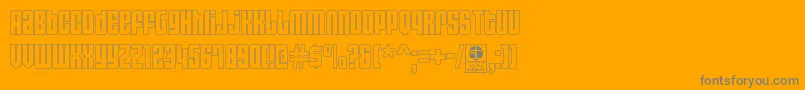 AsecticaOutlineDemo Font – Gray Fonts on Orange Background