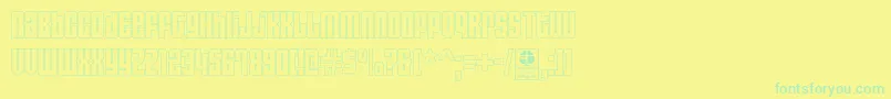 AsecticaOutlineDemo-fontti – vihreät fontit keltaisella taustalla
