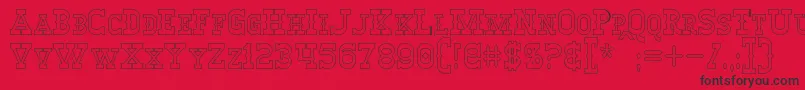 WinslettHollow Font – Black Fonts on Red Background