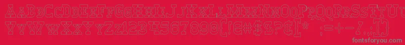 WinslettHollow Font – Gray Fonts on Red Background