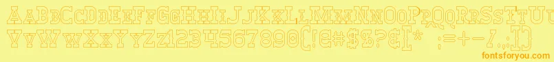 WinslettHollow Font – Orange Fonts on Yellow Background