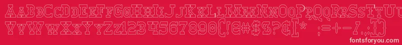 WinslettHollow Font – Pink Fonts on Red Background