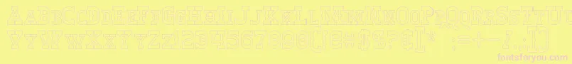 Czcionka WinslettHollow – różowe czcionki na żółtym tle