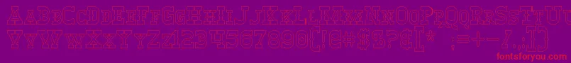 WinslettHollow Font – Red Fonts on Purple Background