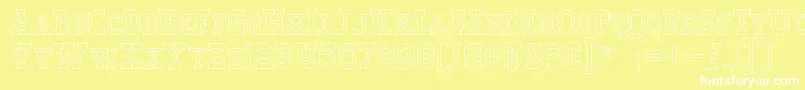 WinslettHollow Font – White Fonts on Yellow Background