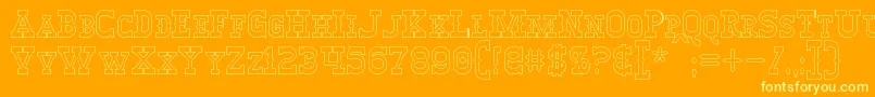fuente WinslettHollow – Fuentes Amarillas Sobre Fondo Naranja