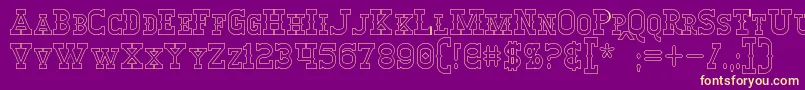WinslettHollow-Schriftart – Gelbe Schriften auf violettem Hintergrund