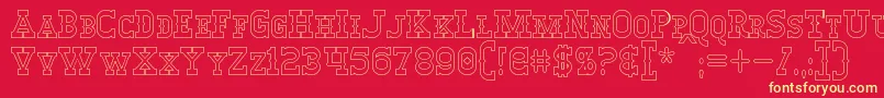 WinslettHollow Font – Yellow Fonts on Red Background