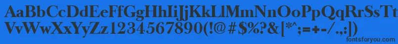 OldbaskervilleBold-Schriftart – Schwarze Schriften auf blauem Hintergrund