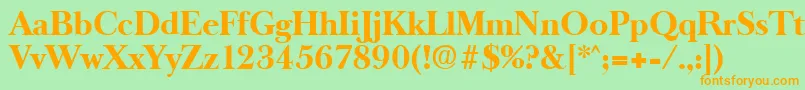 OldbaskervilleBold Font – Orange Fonts on Green Background