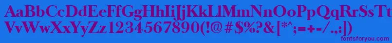 OldbaskervilleBold Font – Purple Fonts on Blue Background