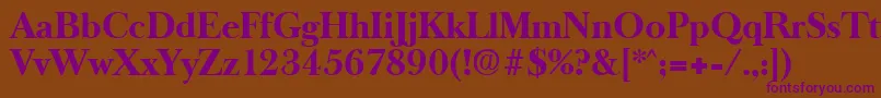 OldbaskervilleBold Font – Purple Fonts on Brown Background