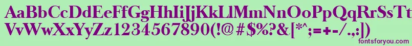 OldbaskervilleBold Font – Purple Fonts on Green Background