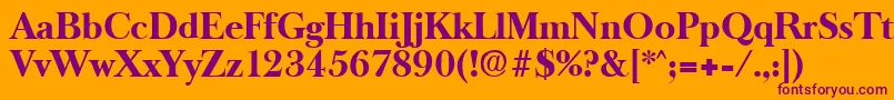 OldbaskervilleBold-Schriftart – Violette Schriften auf orangefarbenem Hintergrund