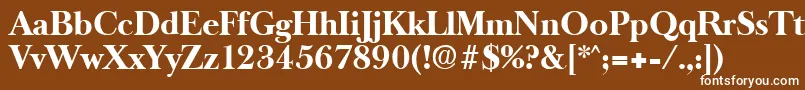 Czcionka OldbaskervilleBold – białe czcionki na brązowym tle