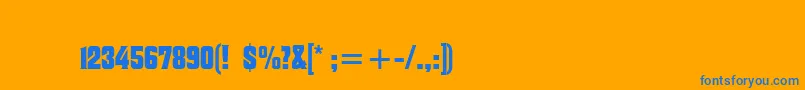 Macbethc Font – Blue Fonts on Orange Background