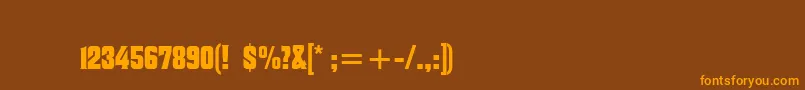 Macbethc Font – Orange Fonts on Brown Background