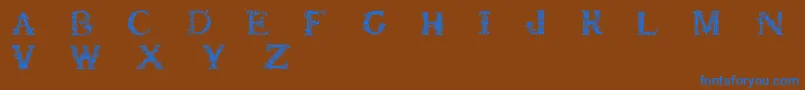 Britishmuseum Font – Blue Fonts on Brown Background