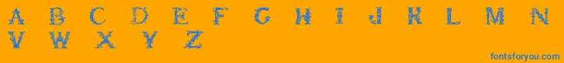 Britishmuseum Font – Blue Fonts on Orange Background