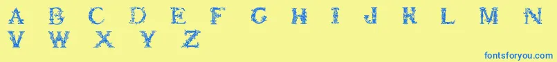 Britishmuseum Font – Blue Fonts on Yellow Background