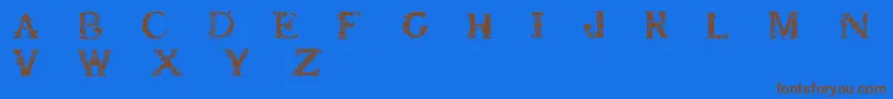 Britishmuseum Font – Brown Fonts on Blue Background