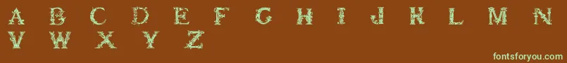 Britishmuseum Font – Green Fonts on Brown Background