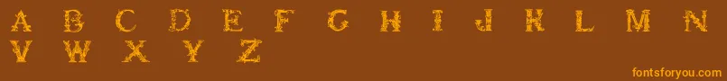 Britishmuseum Font – Orange Fonts on Brown Background