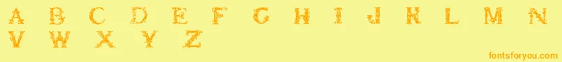 Britishmuseum Font – Orange Fonts on Yellow Background