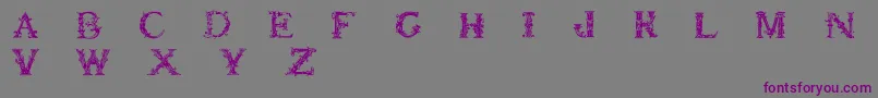 Britishmuseum-Schriftart – Violette Schriften auf grauem Hintergrund