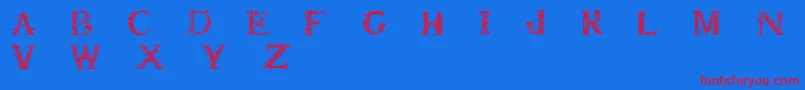 Britishmuseum Font – Red Fonts on Blue Background