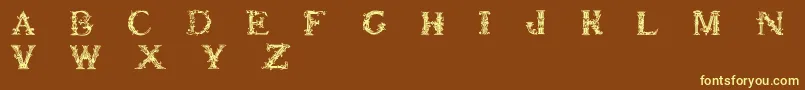 Britishmuseum Font – Yellow Fonts on Brown Background