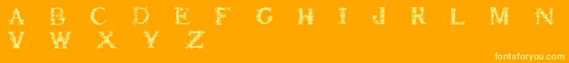 Britishmuseum Font – Yellow Fonts on Orange Background