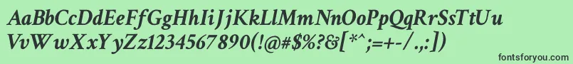 CrimsonTextBoldItalic Font – Black Fonts on Green Background