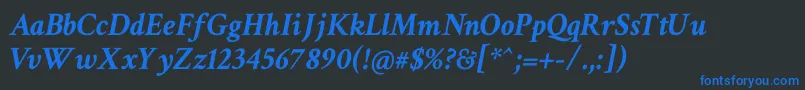 CrimsonTextBoldItalic Font – Blue Fonts on Black Background
