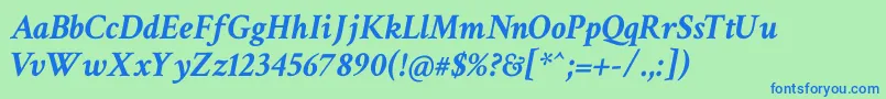 CrimsonTextBoldItalic Font – Blue Fonts on Green Background
