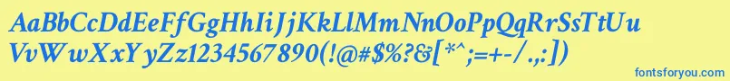 CrimsonTextBoldItalic Font – Blue Fonts on Yellow Background