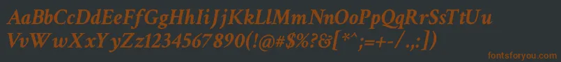 CrimsonTextBoldItalic Font – Brown Fonts on Black Background