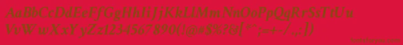 CrimsonTextBoldItalic Font – Brown Fonts on Red Background