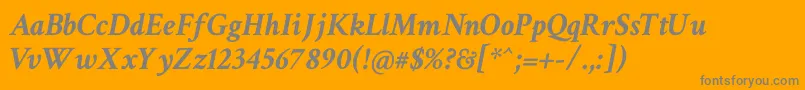 フォントCrimsonTextBoldItalic – オレンジの背景に灰色の文字
