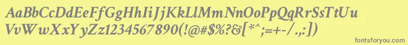 CrimsonTextBoldItalic Font – Gray Fonts on Yellow Background