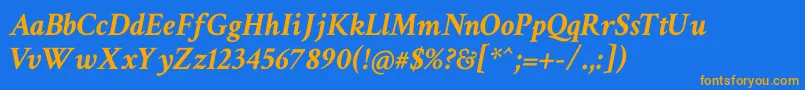 CrimsonTextBoldItalic Font – Orange Fonts on Blue Background
