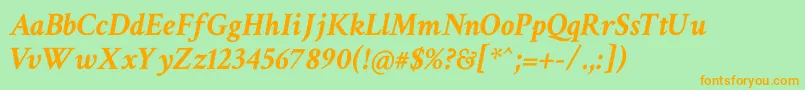 CrimsonTextBoldItalic Font – Orange Fonts on Green Background