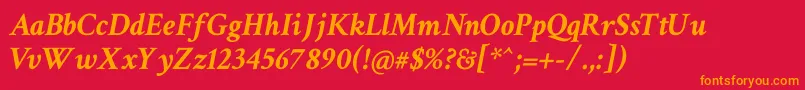 CrimsonTextBoldItalic Font – Orange Fonts on Red Background