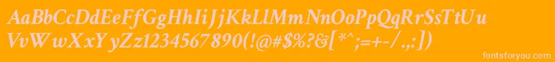 CrimsonTextBoldItalic Font – Pink Fonts on Orange Background