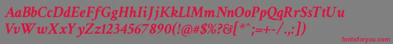 CrimsonTextBoldItalic Font – Red Fonts on Gray Background