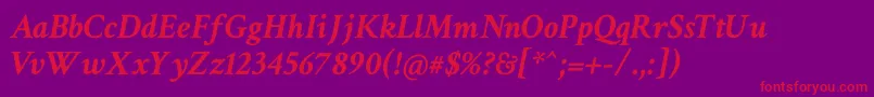 CrimsonTextBoldItalic Font – Red Fonts on Purple Background