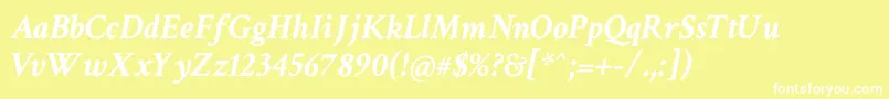CrimsonTextBoldItalic Font – White Fonts on Yellow Background