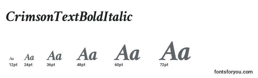 CrimsonTextBoldItalic Font Sizes