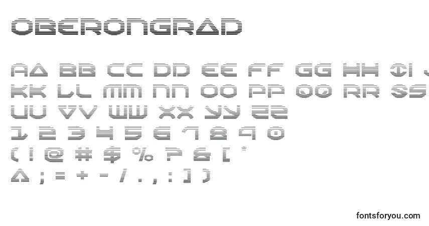 Oberongradフォント–アルファベット、数字、特殊文字