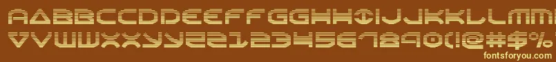Oberongrad-fontti – keltaiset fontit ruskealla taustalla